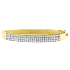 14k Yellow Gold 2ct TDW Round Cut Diamond Fashion Bangle (H-I,I1-I2)