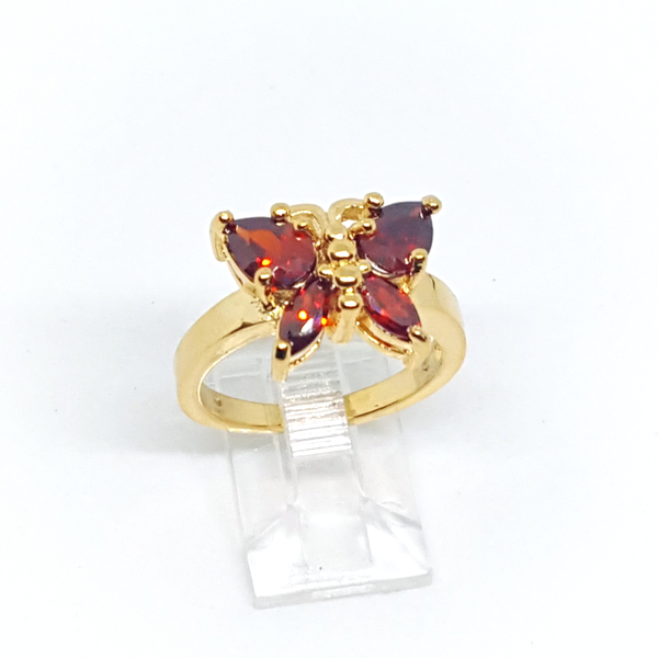 1-3101-h2 Gold Overlay CZ Butterfly Ring. (3 colors available)