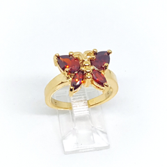 1-3101-h2 Gold Overlay CZ Butterfly Ring. (3 colors available)