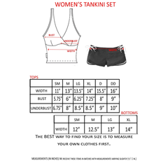 Women's Blue True Timber Tankini Top/Shorts Swimwear