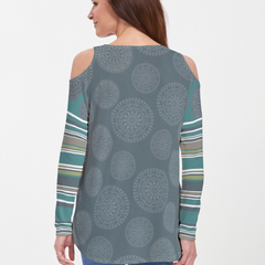 Fox Medallion Navy (13383) ~ Cold Shoulder Tunic