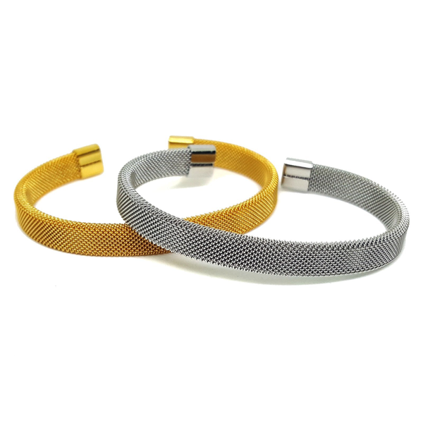 (4-5065-h6) Stainless Steel Mesh Design Bangle.