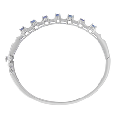 14K White Gold 3ct TDW Baguette-Cut Diamond and Tanzanite Bangle (H-I, VS2-SI1)