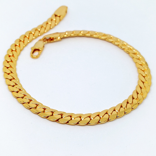 1-0031-h1 Gold Plated Cuban link Anklet. 10-3/4"