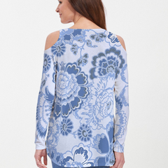 Carnation Periwinkle (7575) ~ Cold Shoulder Tunic
