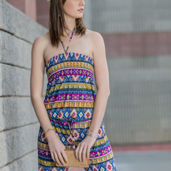 Bold Geometric Halter Jumpsuit