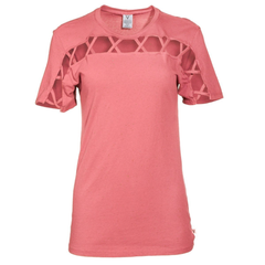 Avalon- Women's Short Sleeve Crew Neck Square Hole Premium Tee Shirt