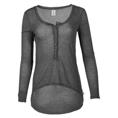 Adams- Women's Crew Neck Soft Premium Long Sleeve tee with Buttons