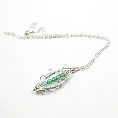 5 Peas In A Pod Sterling Silver Wire Wrapped Gemstone Necklace