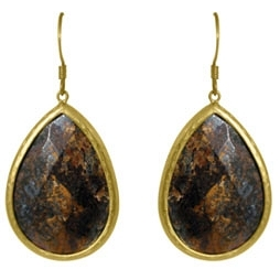 Zirconite Large Bronzite Tear Drop Earring