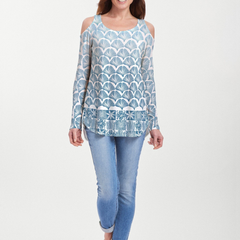 Faded Leaf Blue (2265) ~ Cold Shoulder Tunic