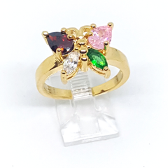 1-3101-h2 Gold Overlay CZ Butterfly Ring. (3 colors available)