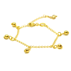 (1-0177-h8-baby) Gold Overlay Baby Charm Anklet.