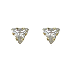 BecKids Single 14k Gold Mini Triangle CZ Stud Earrings