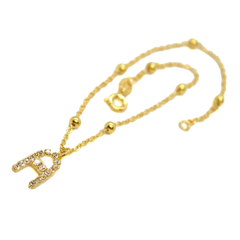 (1-0059-2453-h8) Gold Filled Initial Anklet, 10".