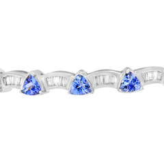 14K White Gold 2ct. TDW Baguette-cut Diamond and Tanzanite Bangle (H-I, VS2-SI1)