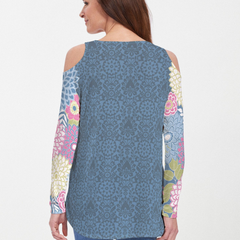 Happy Blue (13121) ~ Cold Shoulder Tunic