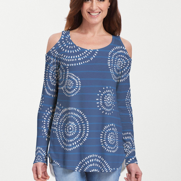 Celebration Navy (11075) ~ Cold Shoulder Tunic