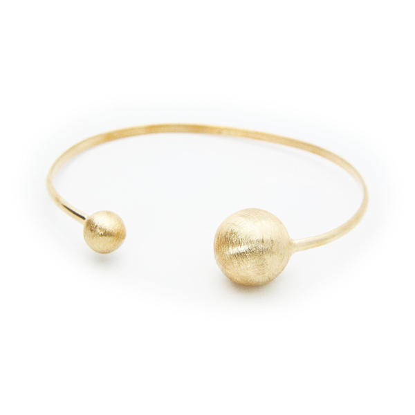 Satin Golden Globes Cuff Bangle