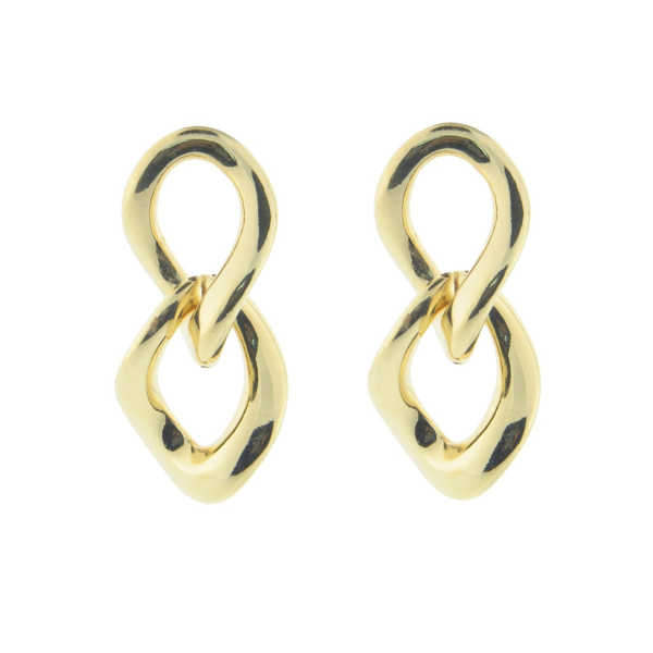 Electroformed Polished Gold Plated Italian Links Earrings