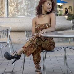 Animal Print Strapless Jumpsuit