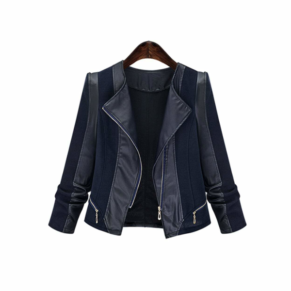 Womens Motorcycle Faux Leather Jacket