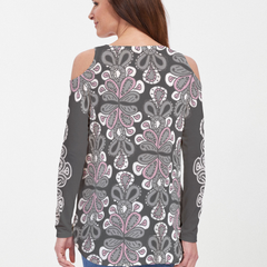 Frills Black (20361) ~ Cold Shoulder Tunic