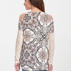 Eden Brown (2847) ~ Cold Shoulder Tunic