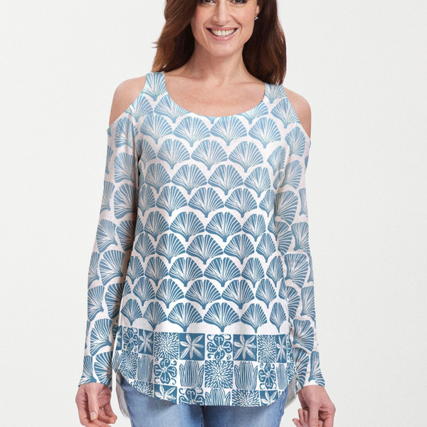Faded Leaf Blue (2265) ~ Cold Shoulder Tunic