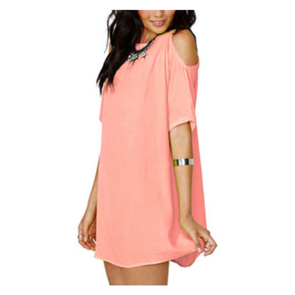 Summer Open Shoulder One Piece Short Dress