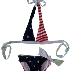 Shore Trendz Kids USA Flag Bikini Halter Top and Mock Tie Side ..