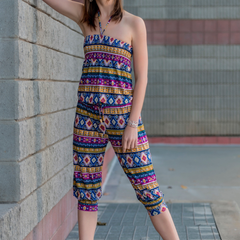Bold Geometric Halter Jumpsuit