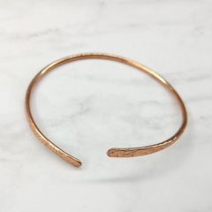 Hammer Textured Bare Copper Bangle