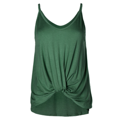 Christine -  Women's Front Knot Spaghetti Strap Backless Soft Premium Tank Top