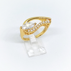 1-3107-h22 Gold Overlay CZ Ring.