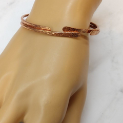 Hammer Textured Bare Copper Bangle