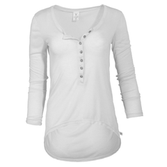 Adams- Women's Crew Neck Soft Premium Long Sleeve tee with Buttons