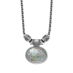 18" Large Oval Roman Glass Necklace