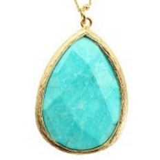Zirconite Large Turquoise Tear Drop Earring