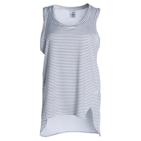 Dior Venley Women's Boyfriend-Fit Crew Neck Stripe Ath Lesiure Sleeveless Soft Premium Tank Top