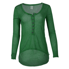 Adams- Women's Crew Neck Soft Premium Long Sleeve tee with Buttons