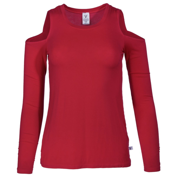 Beverly- Women's Cold Shoulder Crew Neck Stylish Premium Long Sleeve