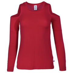 Beverly- Women's Cold Shoulder Crew Neck Stylish Premium Long Sleeve
