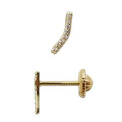 BecKids Single 14k Gold Sparkling Crawler Earring