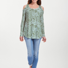 Aquatic Green (7610) ~ Cold Shoulder Tunic