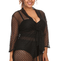 Plus Size Women's Spider Lace Beach Dress Cove Up Swimwear Made in USA