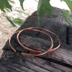 Hammer Textured Bare Copper Bangle