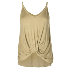Christine -  Women's Front Knot Spaghetti Strap Backless Soft Premium Tank Top