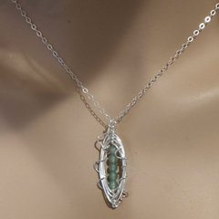 5 Peas In A Pod Sterling Silver Wire Wrapped Gemstone Necklace