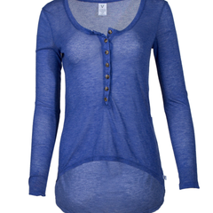 Adams- Women's Crew Neck Soft Premium Long Sleeve tee with Buttons